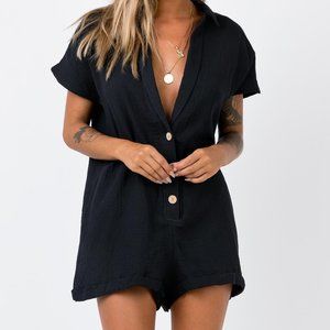 PRINCESS POLLY VIXEN ROMPER BLACK